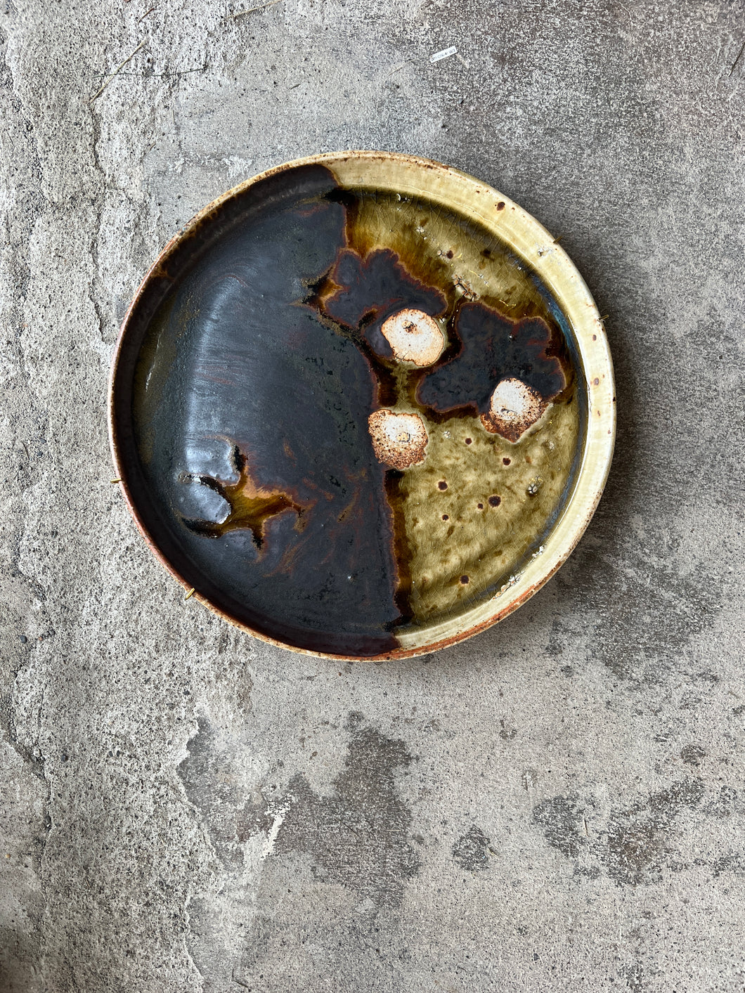 Trippy Woodfire Wall Platter - Green